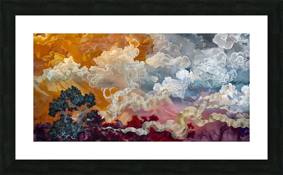 Shikisai No Kaze 色彩の風 - Winds Of Color - Japanese Abstract Landscape Art Prints Picture Frame print