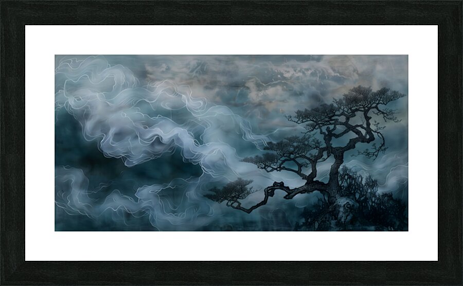 Yurei No Ki 幽霊の木 - Ghost Tree - Japanese Minimal Landscape Art Prints Picture Frame print
