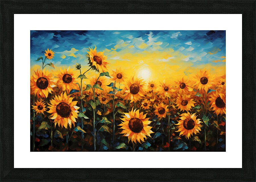 Le Soleil Se Souvient - The Sun Remembers - Warm Floral Art Prints Picture Frame print