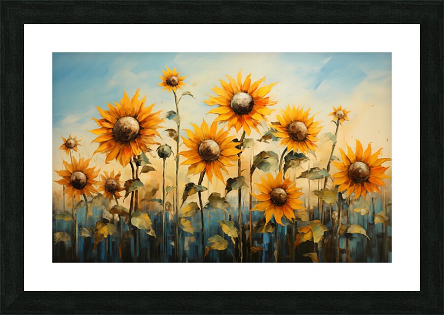 Les Geants De L’Ete - Summer Giants - Sunflower Field Art Prints Impression et Cadre photo