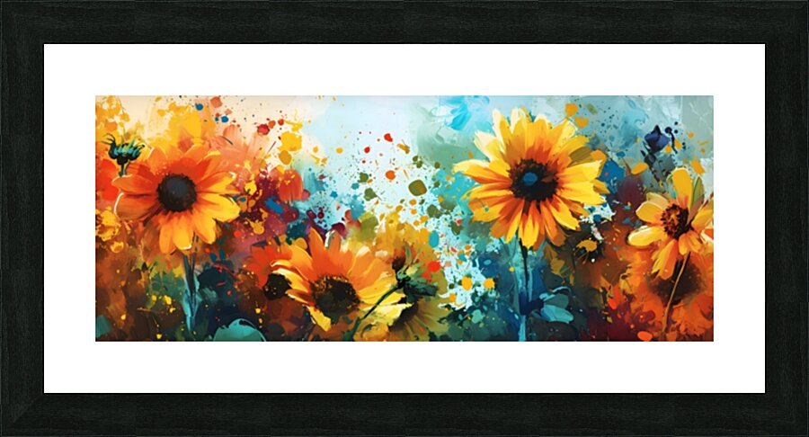 Petales En Feu - Petals On Fire - Wildflower Field Art Prints Picture Frame print