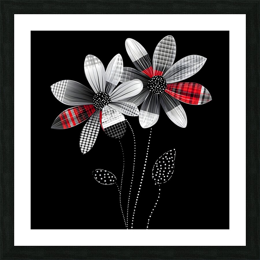Plaid Botanica 26 - Contemporary Floral Art Prints Picture Frame print