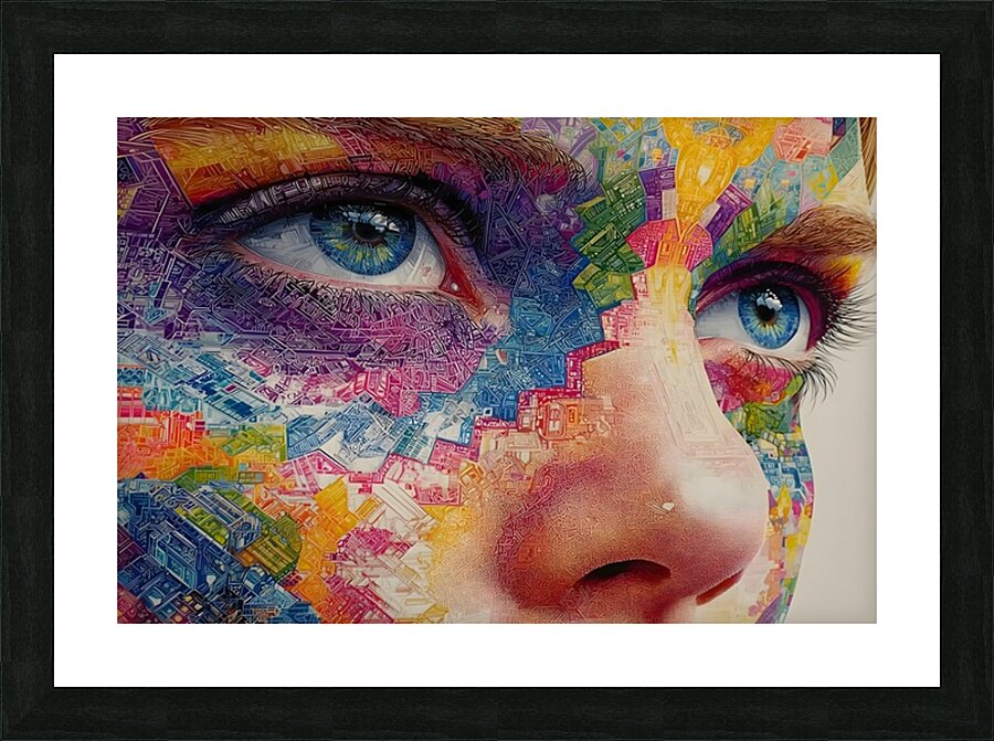 Cartografia Del Alma - Cartography Of The Soul - Surreal Portrait Art Prints Picture Frame print