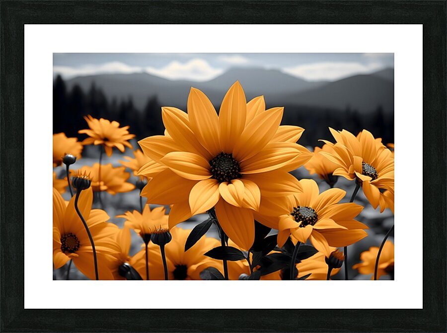 Fleurs Du Crepuscule - Flowers Of Dusk - Evening Floral Art Prints Picture Frame print