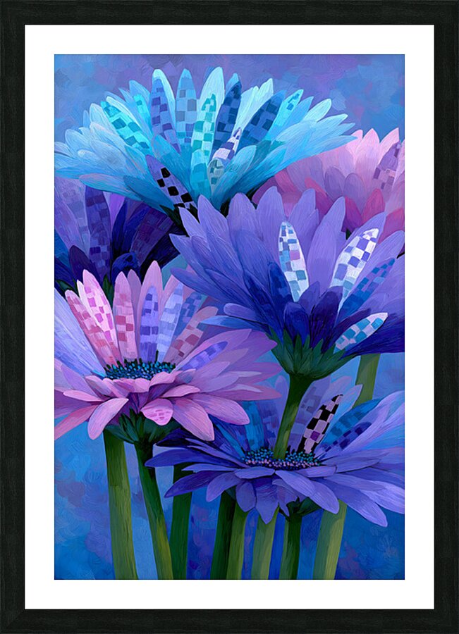 Bleu Botanique - Botanical Blue - Modern Floral Art Prints Impression et Cadre photo