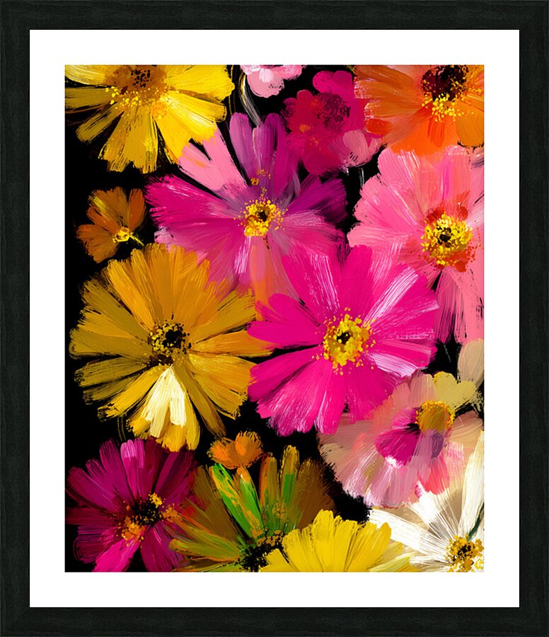 Luce Che Sboccia Nel Buio - Light That Blooms In The Dark - Luminous Floral Art Prints Picture Frame print