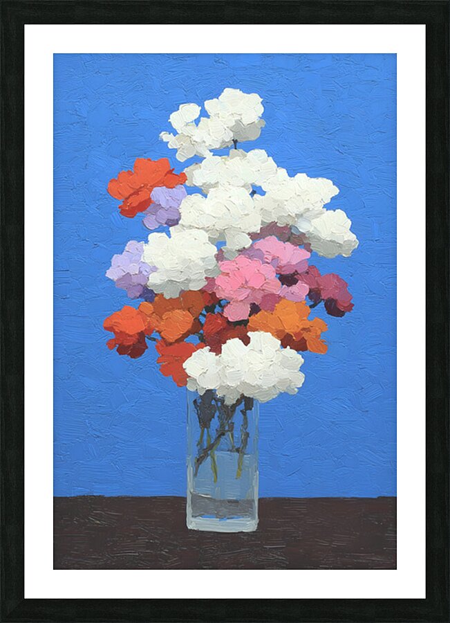 Fiori NellAzzurro - Flowers In The Blue - Italian Floral Art Prints Picture Frame print