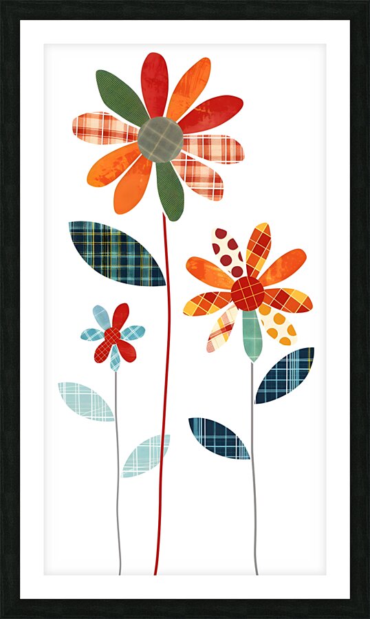 Plaid Botanica 27 - Contemporary Floral Art Prints Impression et Cadre photo