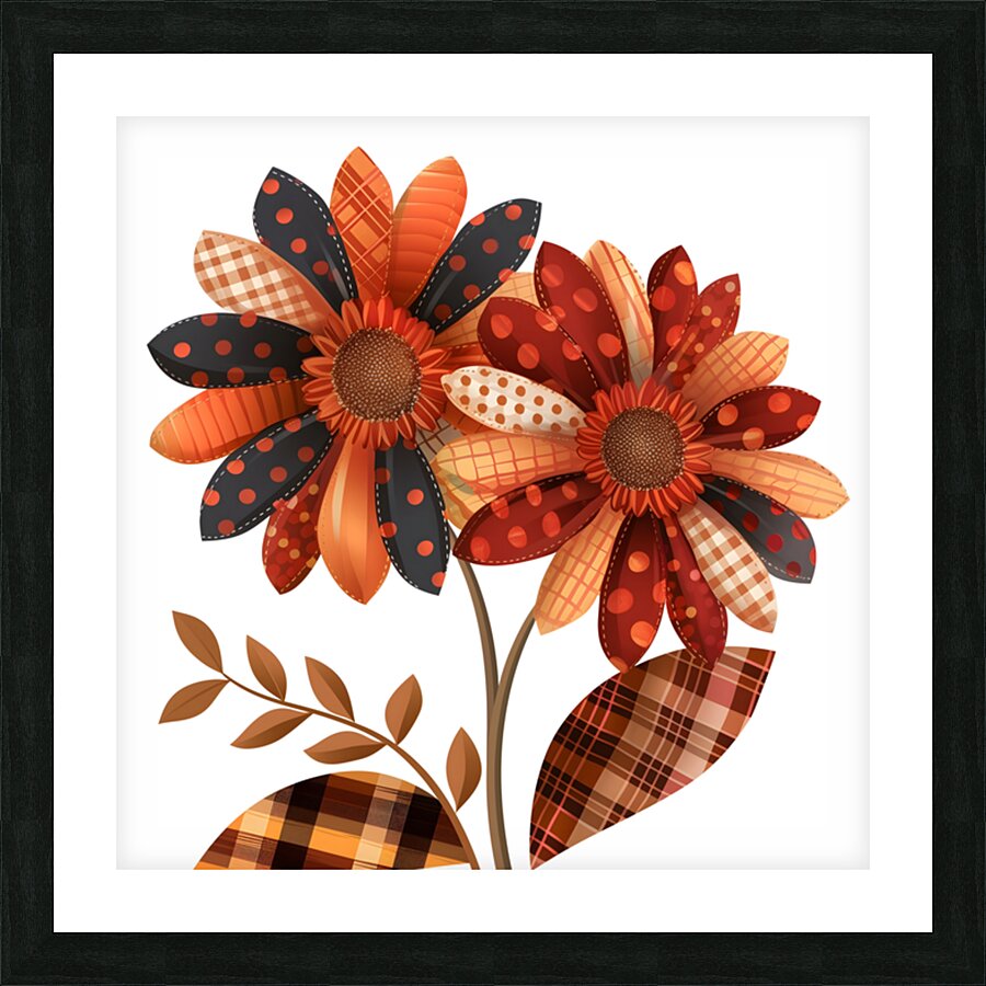 Plaid Botanica 28 - Modern Floral Art Prints Picture Frame print