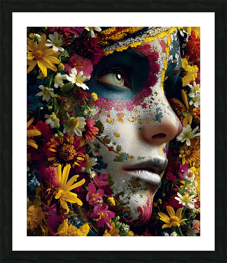 La Reina De Las Flores - The Queen Of Flowers - Pop Surreal Floral Art Prints Picture Frame print