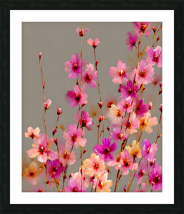 Eveil Des Petales - Awakening Of Petals - Modern Floral Art Prints Picture Frame print