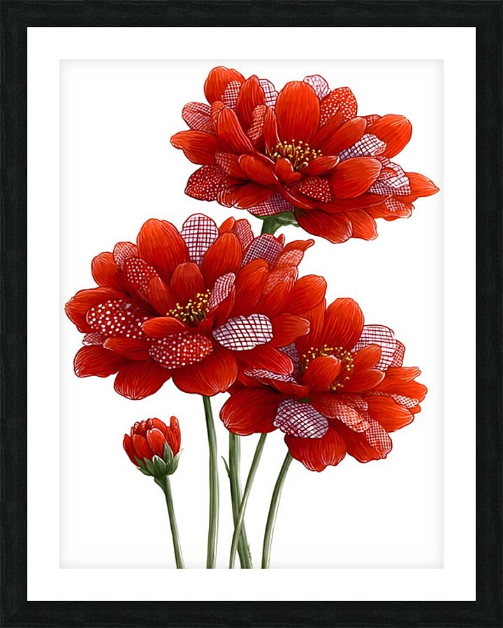 Plaid Botanica 29 - Modern Floral Art Prints Picture Frame print