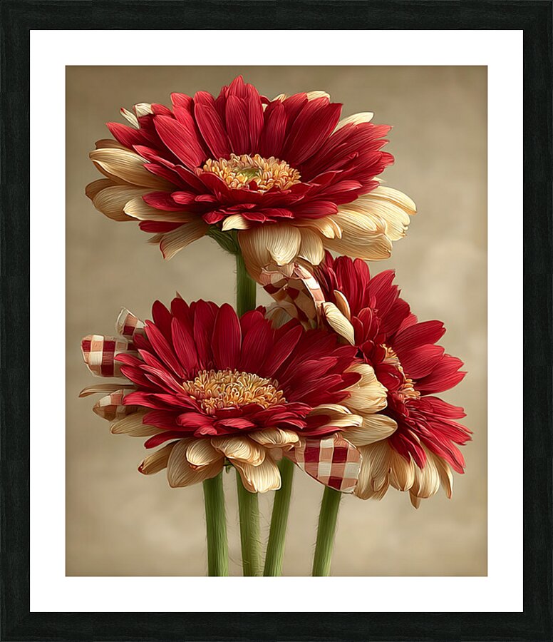 Plaid Botanica 31 - Retro Floral Art Prints Picture Frame print