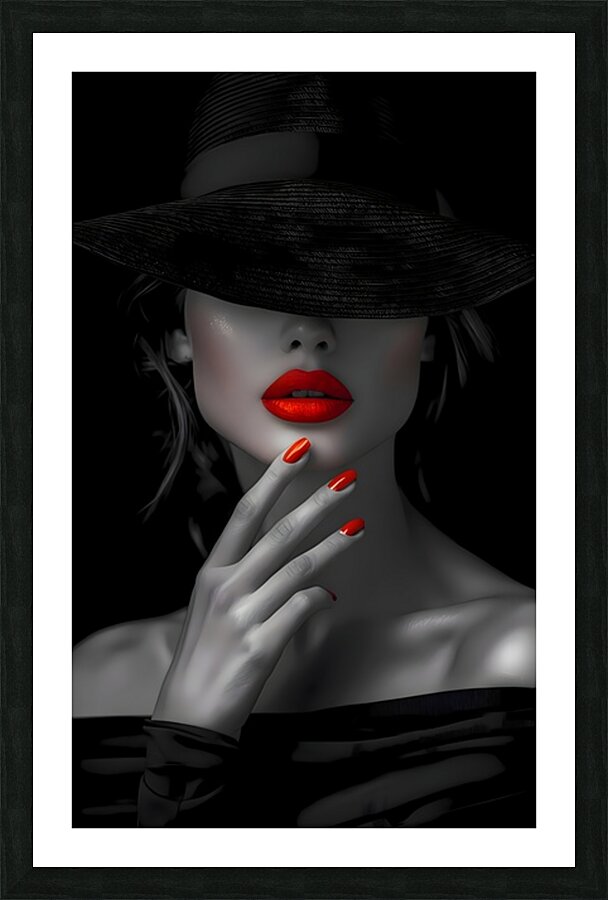 The Red Seduction - Noir Fashion Portrait Art Prints Impression et Cadre photo