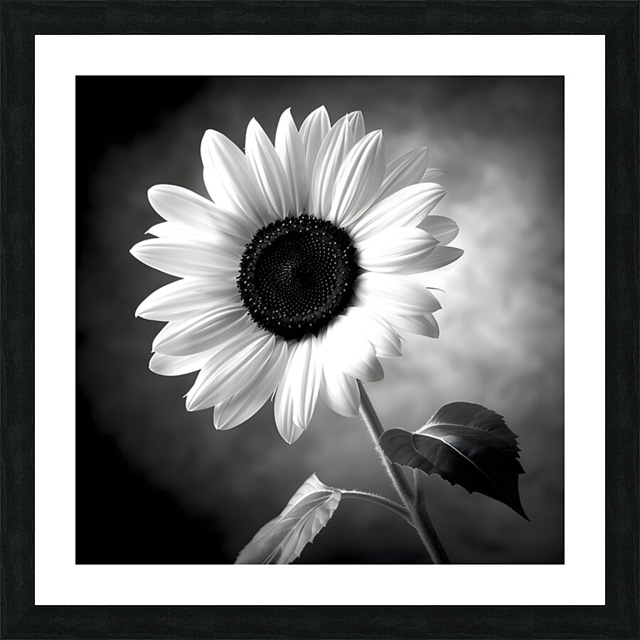 Sunflower Selfie 11 - Sunflower Portrait Art Prints Picture Frame print