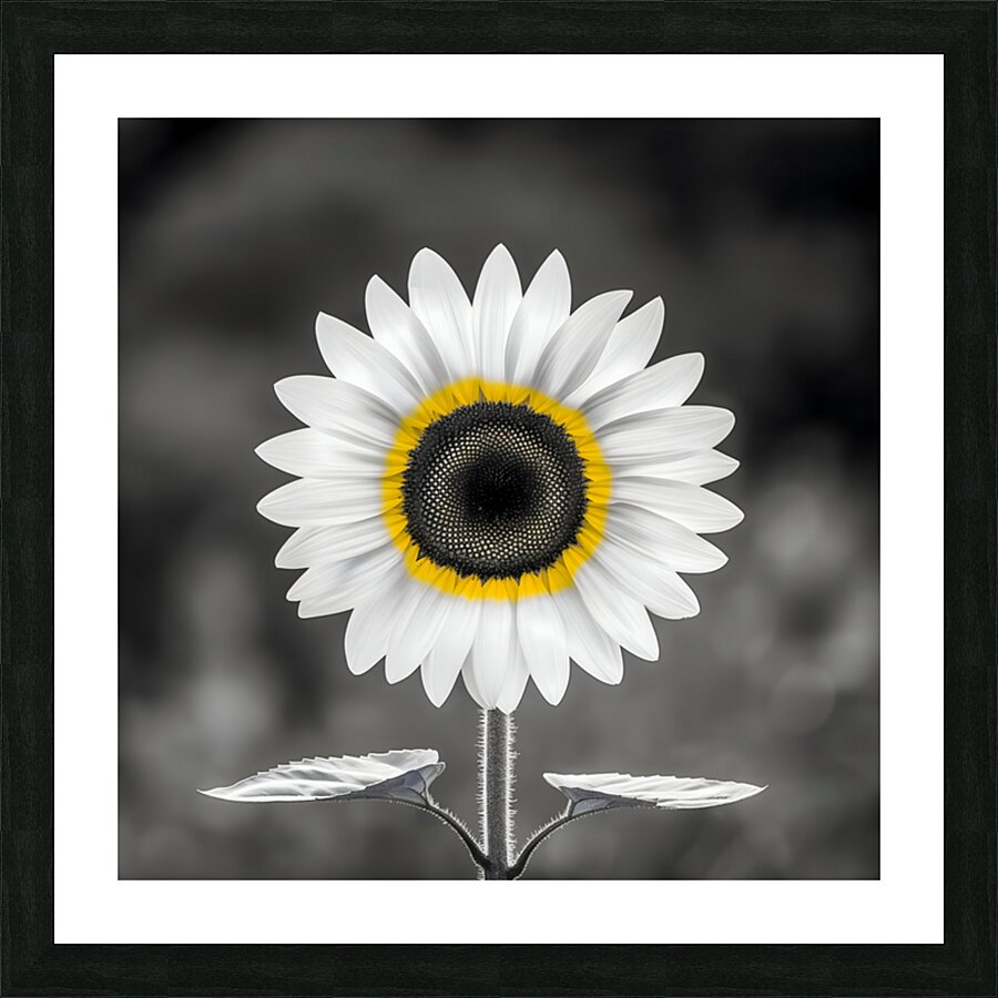 Sunflower Selfie 12 - Sunflower Portrait Art Prints Picture Frame print