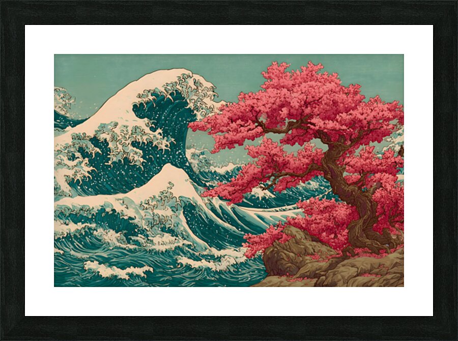 Arashi No Naka No Haru 嵐の中の春 - Spring Within The Storm - Japanese Cherry Blossom Art Prints Picture Frame print