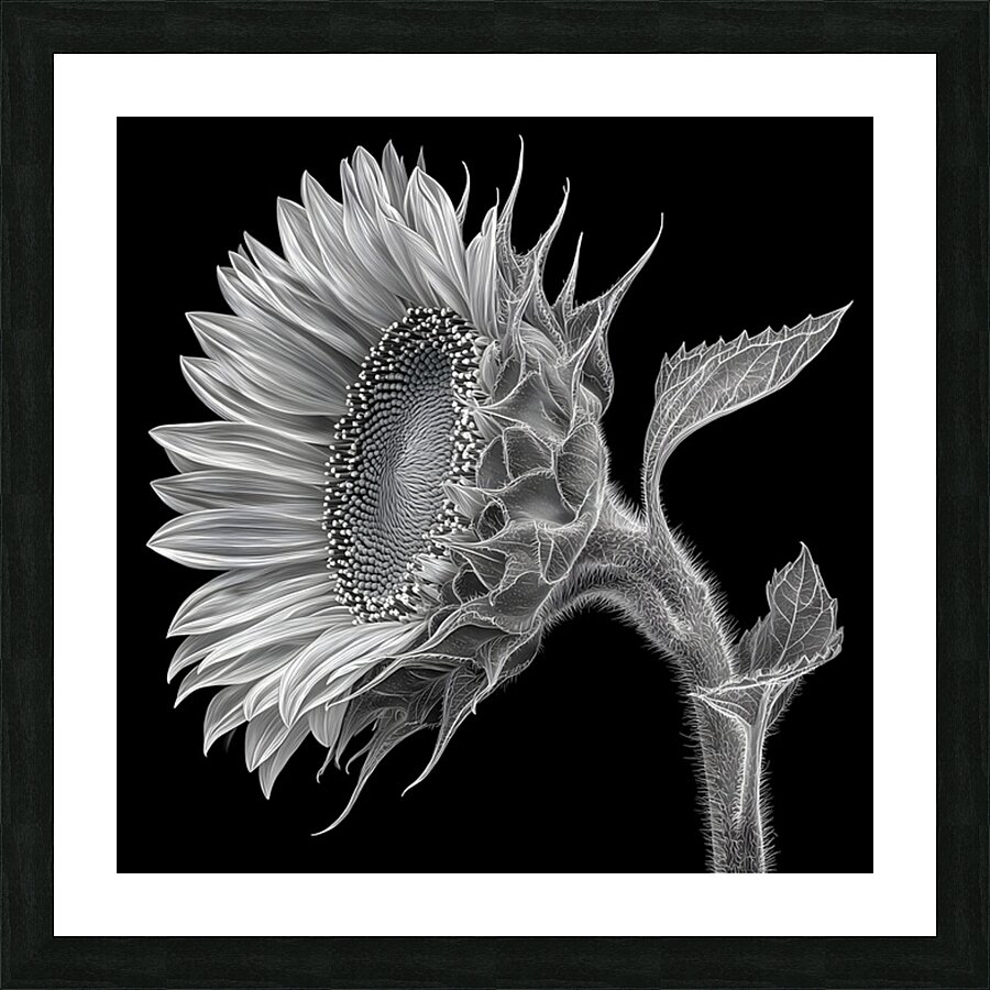 Sunflower Selfie 13 - Sunflower Portrait Art Prints Picture Frame print