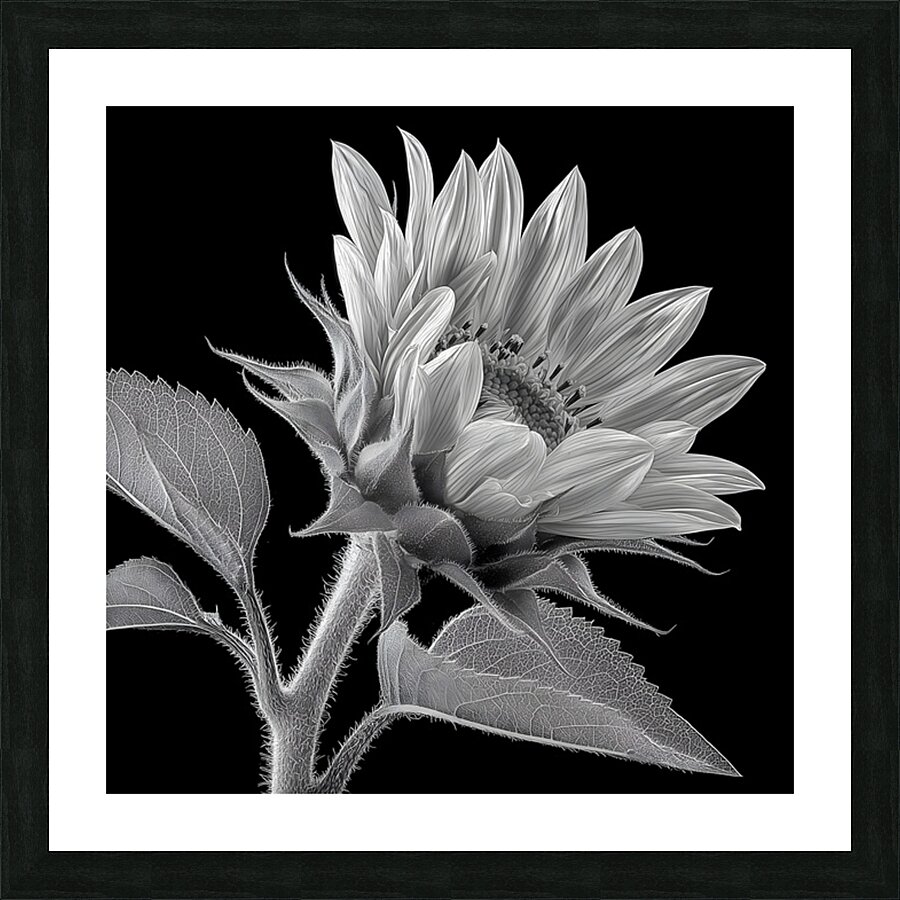 Sunflower Selfie 14 - Sunflower Portrait Art Prints Picture Frame print