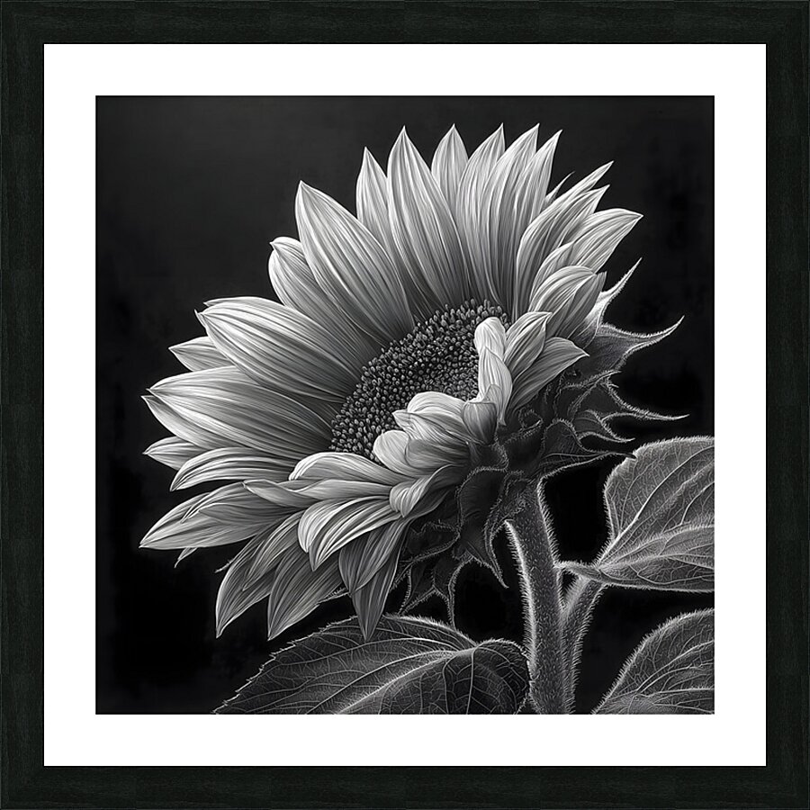 Sunflower Selfie 20 - Sunflower Portrait Art Prints Picture Frame print