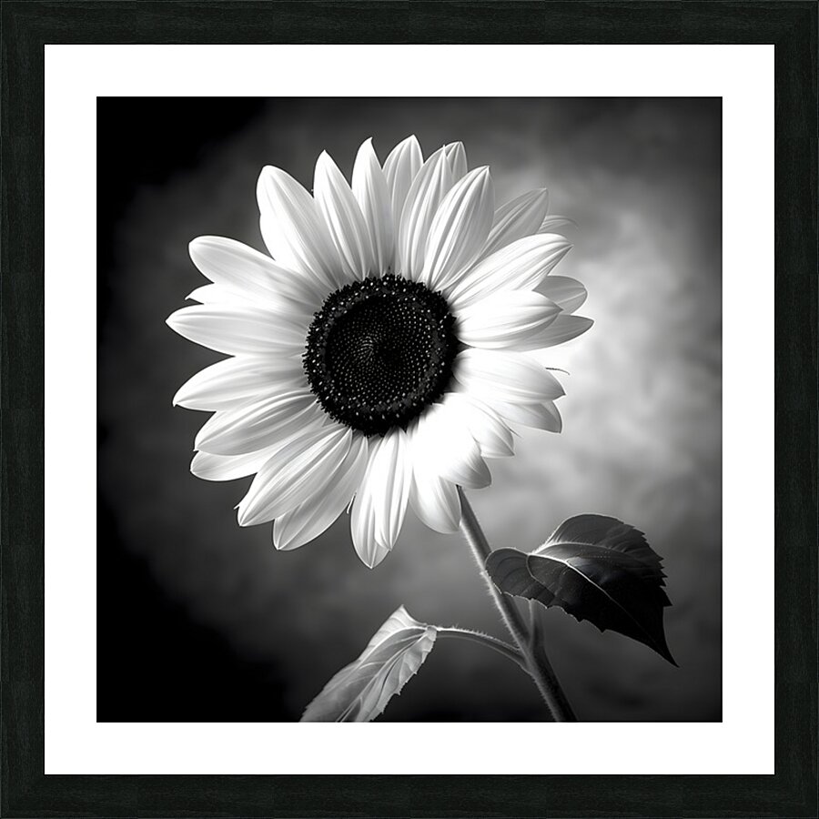 Sunflower Selfie 21 - Sunflower Portrait Art Prints Picture Frame print