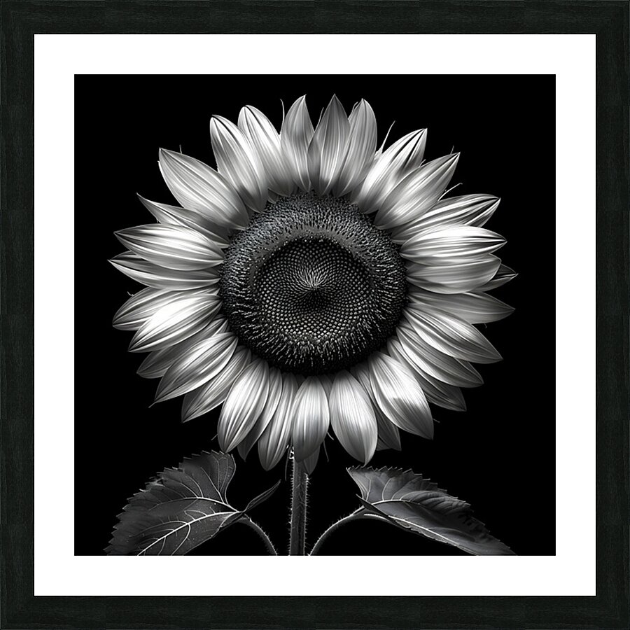 Sunflower Selfie 25 - Sunflower Portrait Art Prints Picture Frame print