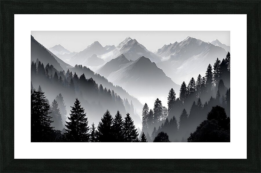 Timber And Time - Monochrome Landscape Art Prints Picture Frame print