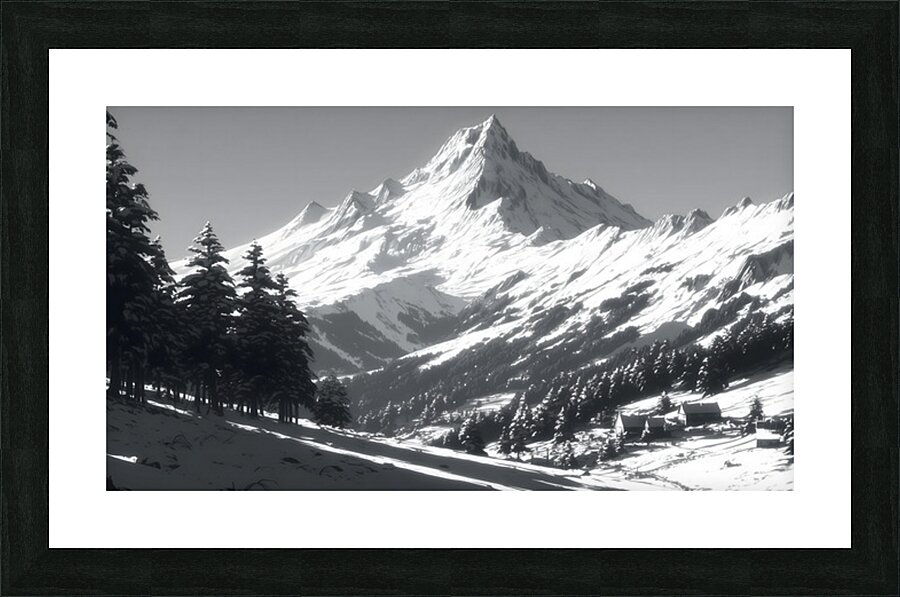 Winter In The Valley - Monochrome Landscape Art Prints Impression et Cadre photo