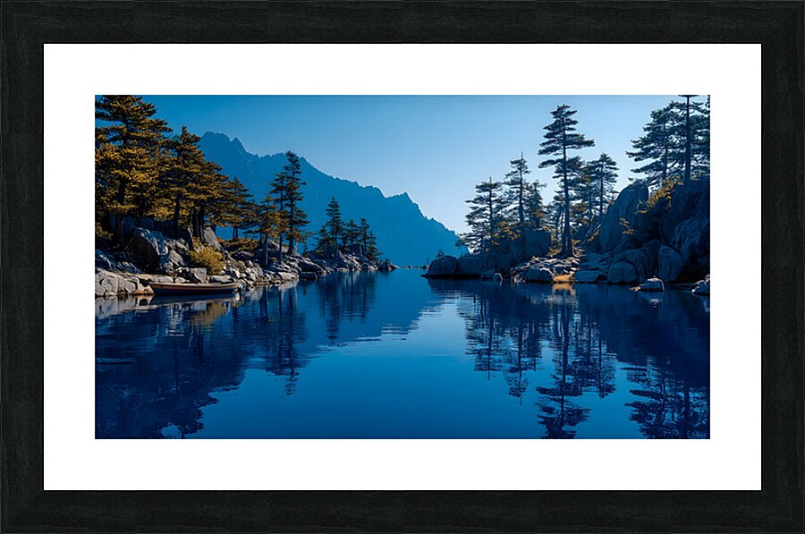 Stillness Between The Pines - Mountain Lake Landscape Art Prints Impression et Cadre photo