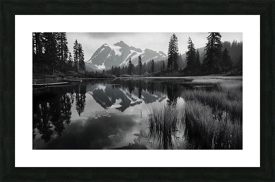 Reflections Of The Wild - Monochrome Landscape Art Prints Picture Frame print