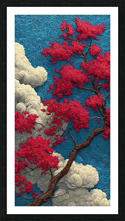Ten No Hana 天の花 - Flowers Of Heaven - Japanese Floral Art Prints Picture Frame print
