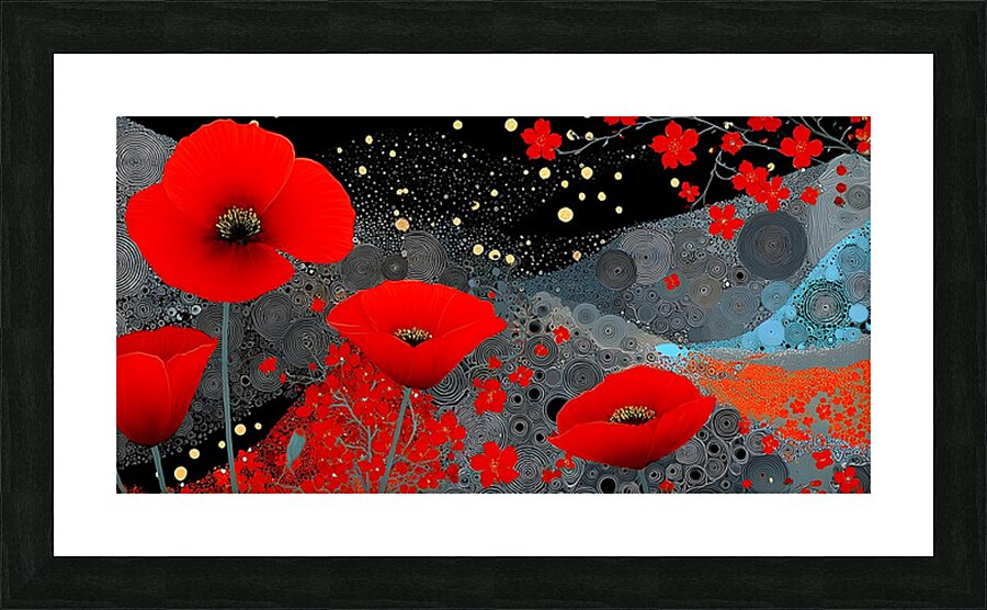 Yoru No Hana 夜の花 - Night Bloom - Japanese Floral Art Prints Picture Frame print