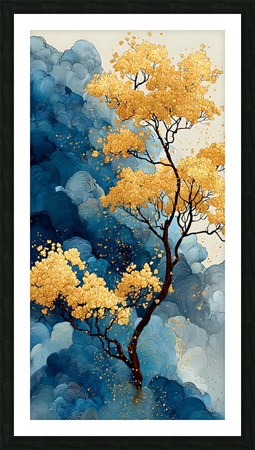 Kin No Ki 金の木 - Tree Of Gold - Japanese Nature Art Prints Picture Frame print