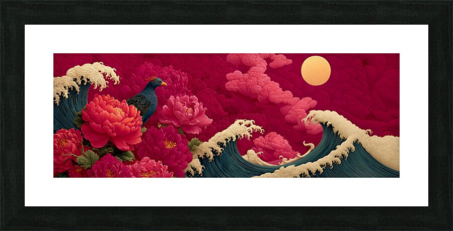 Hoo No Shisen 鳳凰の視線 - The Phoenix Gaze - Japanese Mythic Art Prints Picture Frame print