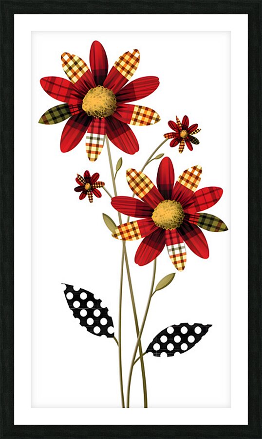 Plaid Botanica 32 - Contemporary Floral Art Prints Picture Frame print