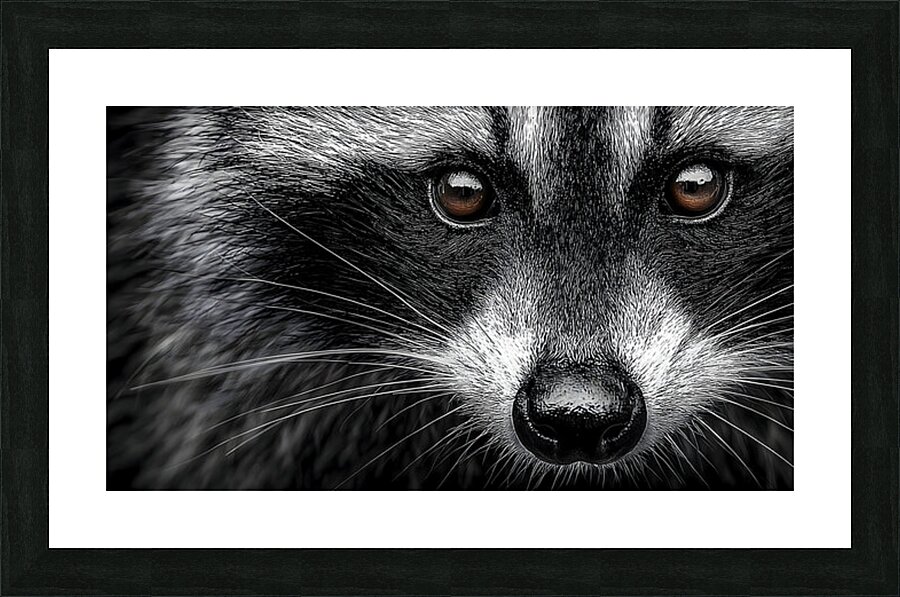 Bandit – Raccoon Portrait Art Print Picture Frame print