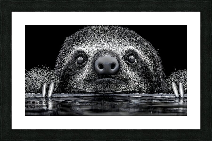 Sloth – Wildlife Portrait Art Print Picture Frame print