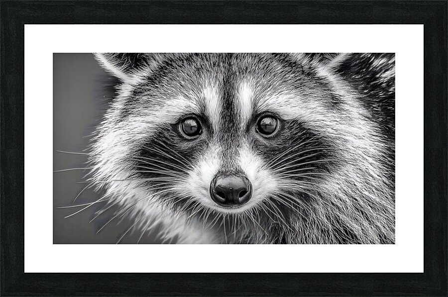 Masked Intentions – Raccoon Portrait Art Print Picture Frame print