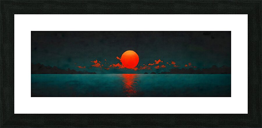 Setting Sun – Modern Sunset Art Print Picture Frame print
