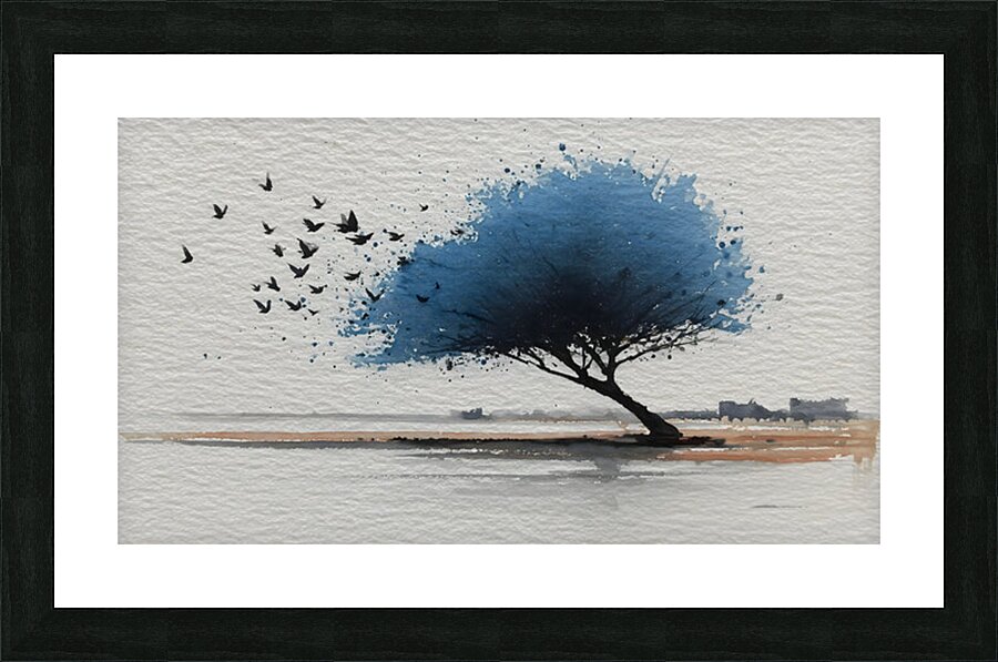 Windswept Silence – Minimal Landscape Art Print Picture Frame print