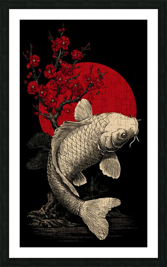 Akai Taiyo 赤い太陽 - Red Sun - Japanese Minimal Art Prints Picture Frame print