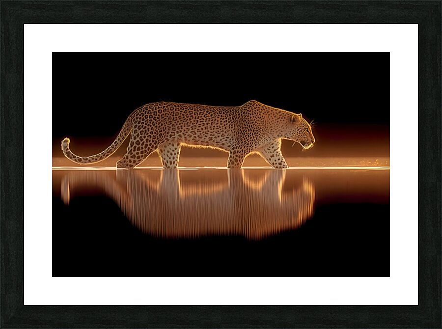 Nocturnal Grace – Cheetah Reflection Print Picture Frame print