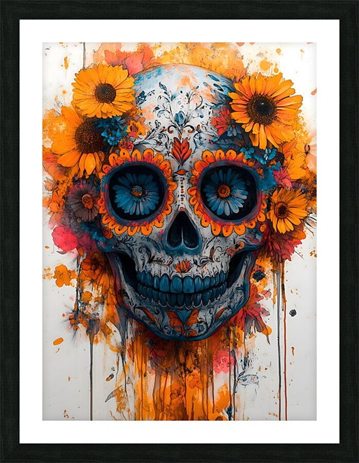 La Sonrisa Eterna – The Eternal Smile Sugar Skull Art Print Picture Frame print