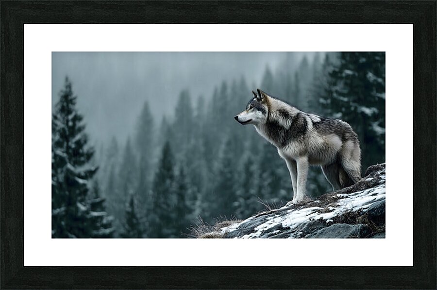 Forest Sentinel – Wildlife Landscape Art Print Picture Frame print