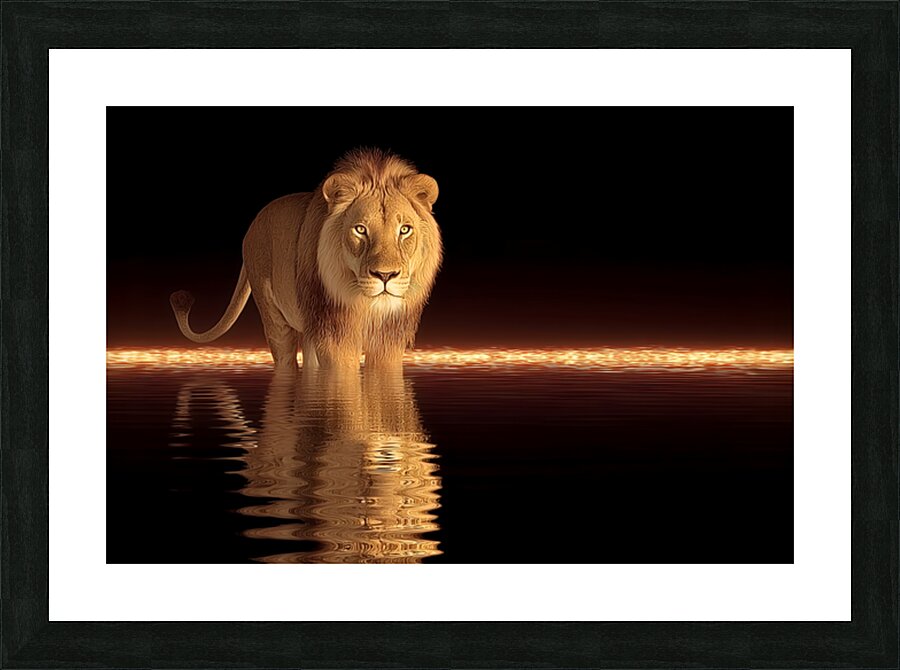 Crowned Silence – Lion Reflection Print Impression et Cadre photo