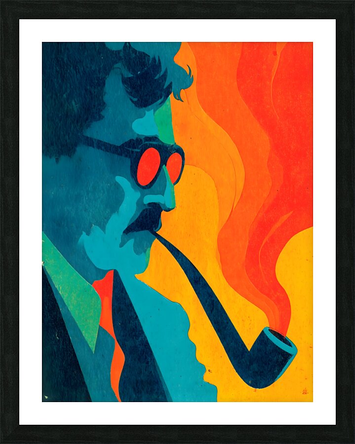 Intellectual Smoke – Vintage Pop Portrait Art Print Impression et Cadre photo