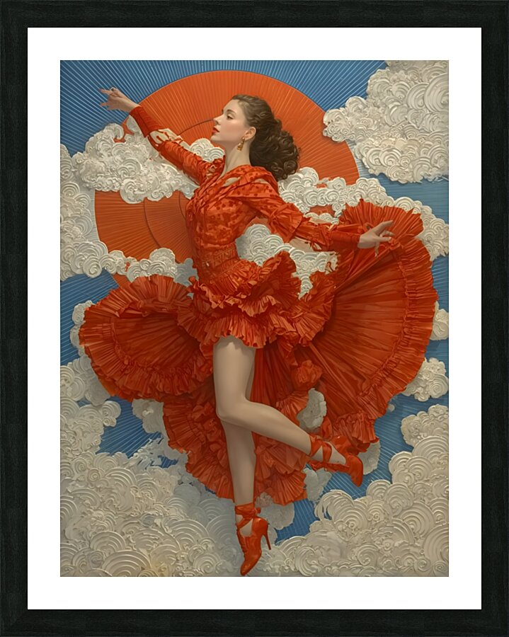 Dancing with the Sky – Vintage Dance Poster Art Print Picture Frame print