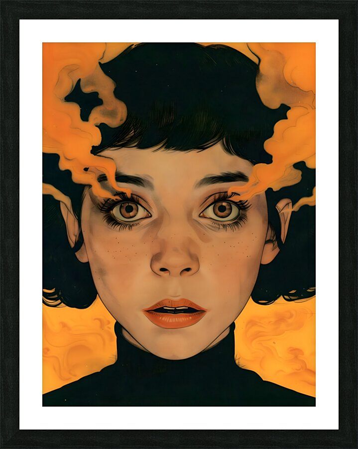 Eyes of Fire – Vintage Pop Portrait Art Print Picture Frame print
