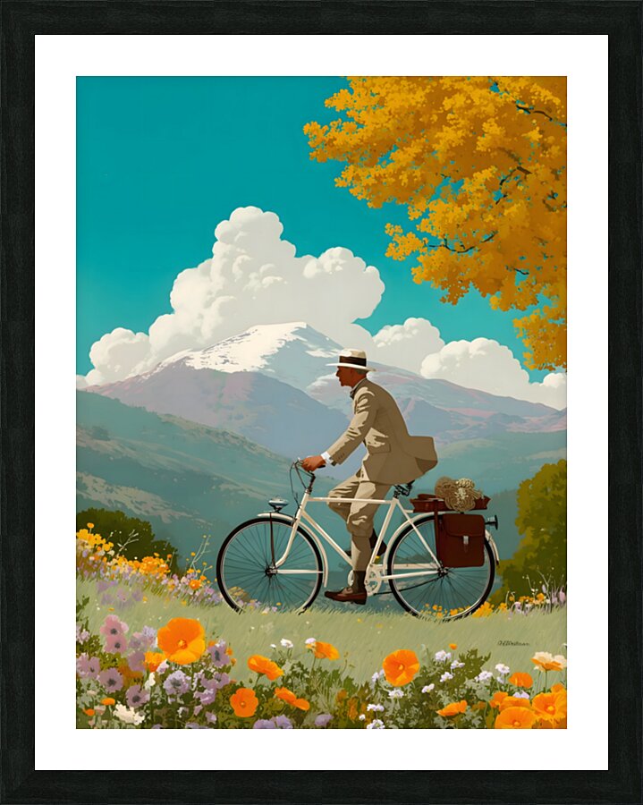 The Elegant Cyclist – Vintage Cycling Poster Art Print Picture Frame print