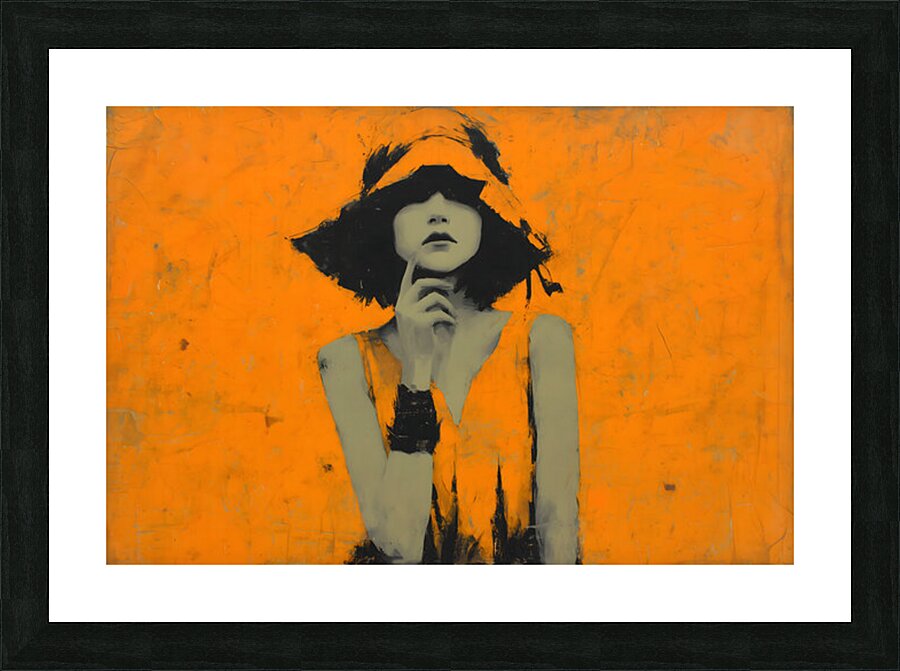In the Orange Shadow – Vintage Fashion Art Print Picture Frame print